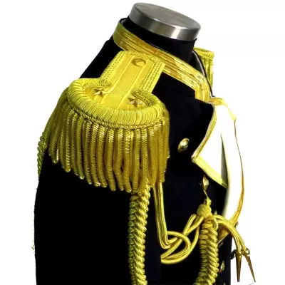Gold Bullion Shoulder Epaulette With Fringe Embroidered Tassel Shoulder Board For Navy Army Military Uniform