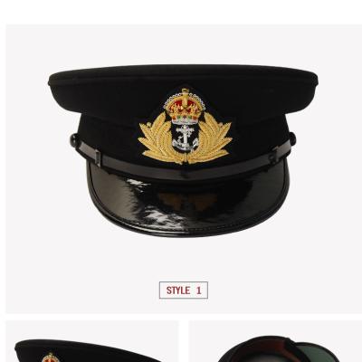 British big-brimmed hats, handmade tinsel gold embroidered hats, film and television props military fan collections