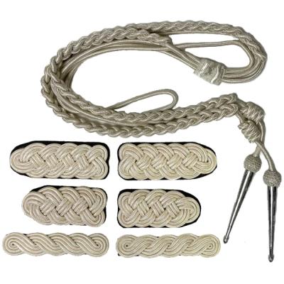 Uniform Silver Bullion Aiguillette for Military Army Costume Cosplay Performance Accessory